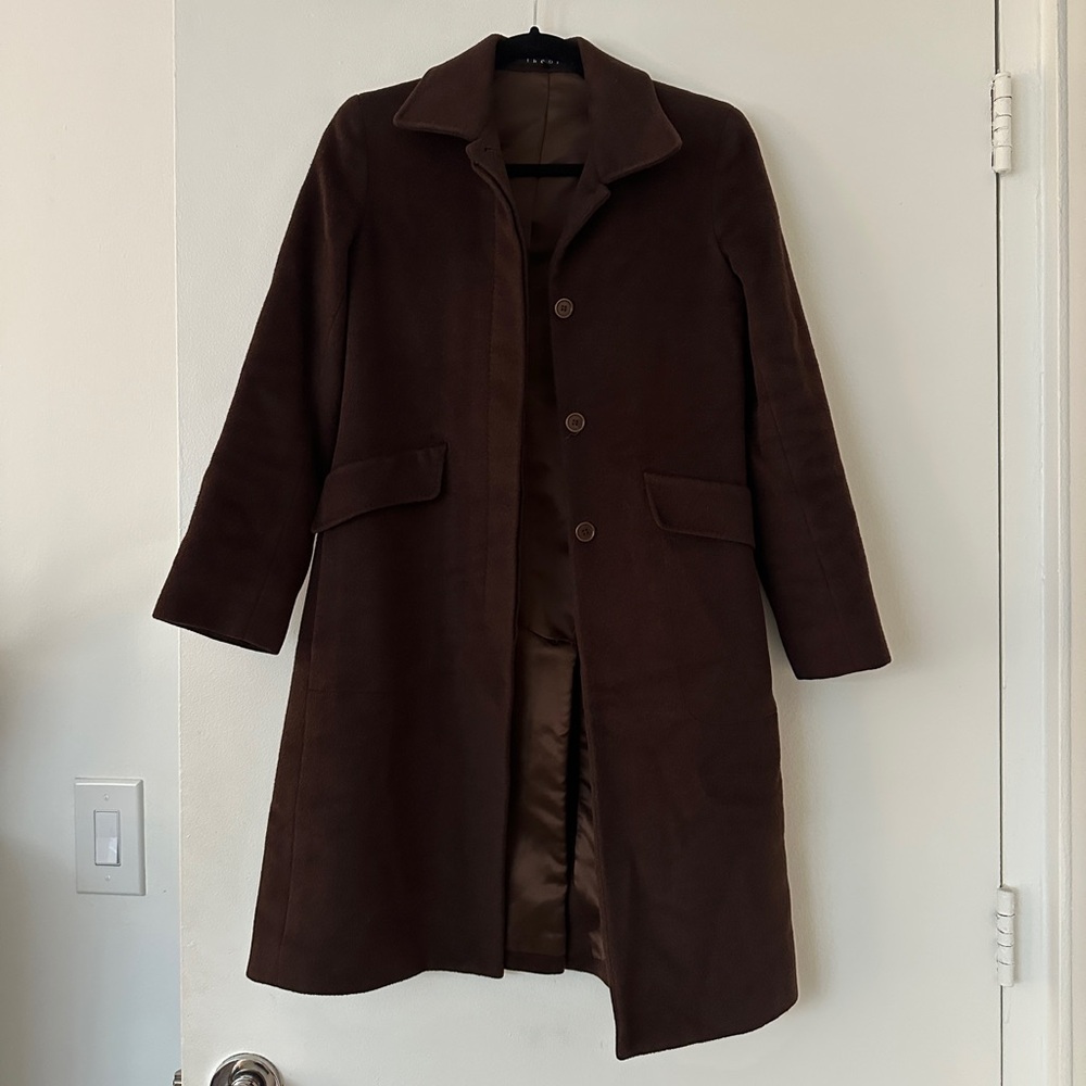 Theory brown wool coat